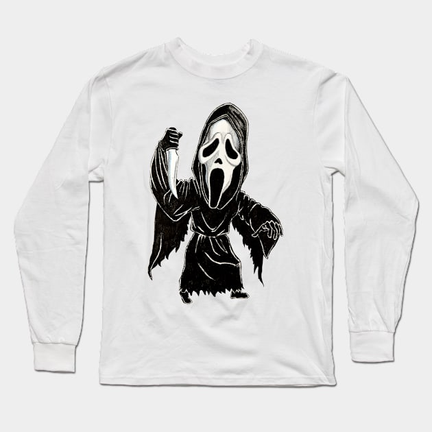 Scream Caricature Long Sleeve T-Shirt by tabslabred
